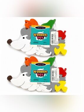 veZve Hedgehog Wooden Puzzle Set 2 Sealed Bundle Educational Kids Learning Toys